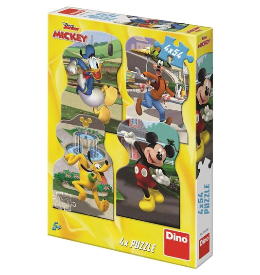 Dinotoys dino puzzel - disney junior mickey in de stad - 4 x 54 stukjes
