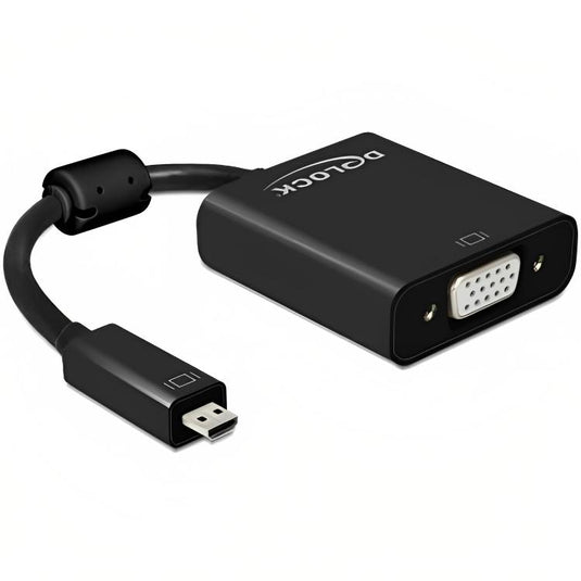 Delock micro-hdmi naar vga adapter (zwart, 0,17 meter)