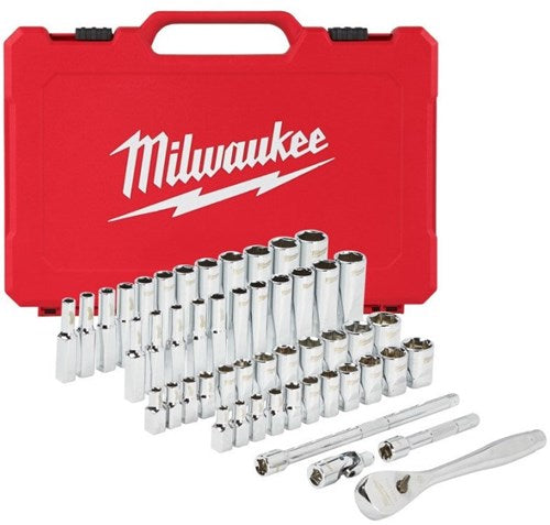 Load image into Gallery viewer, Milwaukee accessoires 1 4” ratel en doppenset | metrisch | 50-delig - 4932464944
