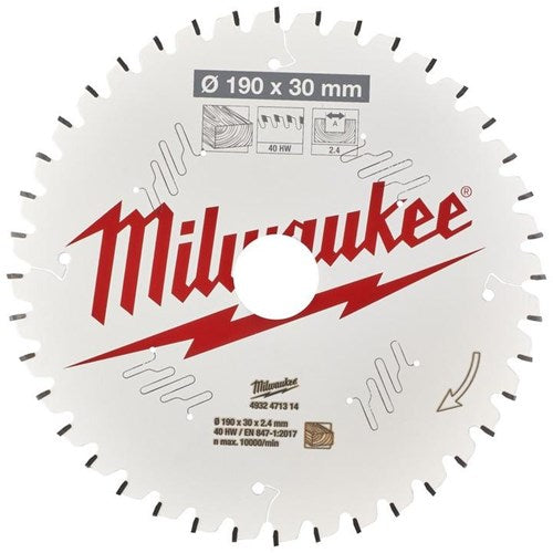 Load image into Gallery viewer, Milwaukee accessoires cirkelzaagblad ms w 190x30x2,4x40atb neg. - 4932471314
