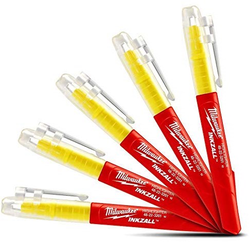 Load image into Gallery viewer, Milwaukee accessoires inkzall markers fluo geel - 5pc. - 48223201
