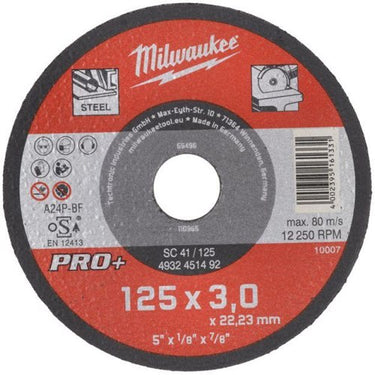 Milwaukee accessoires metaaldoorslijpschijf sc41 125 x 3 mm pro+ - 25 stuks - 4932451492
