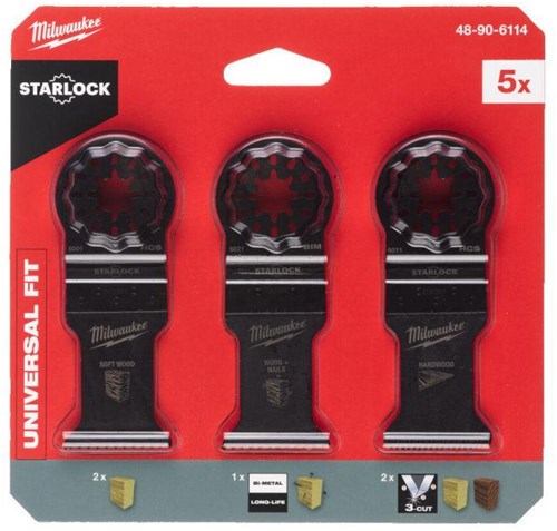 Load image into Gallery viewer, Milwaukee accessoires omt starlock | hout bladenset | 5-delig - 48906114
