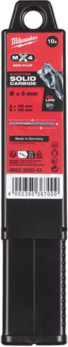 Milwaukee accessoires sds-plus hamerboor rx4 6 x 160 x 100 mm (10 stuks) - 4932352043