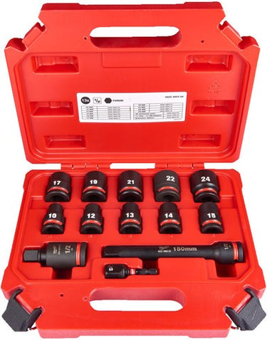 Milwaukee accessoires milwaukee shockwave™ krachtdoppenset 1 2 vierkant | kort | 13-delig - 4932480456