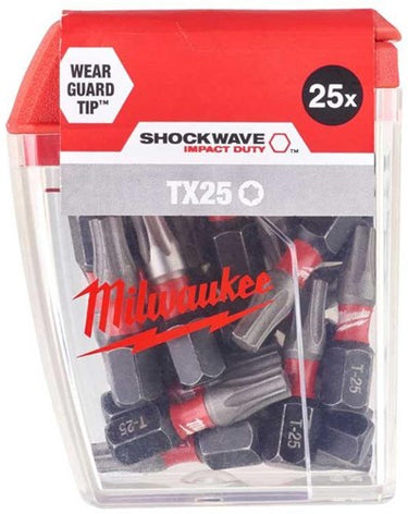 Milwaukee accessoires shockwave gen ii tx25 25mm 25stuks - 4932430880
