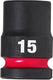 Milwaukee accessoires shockwave krachtdop 1 2 kort 15 mm | 1 stuk - 4932480309