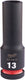 Milwaukee accessoires shockwave krachtdop 1 2 lang 13 mm | 1 stuk - 4932480331