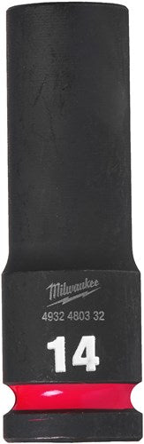 Milwaukee accessoires shockwave krachtdop 1 2 lang 14 mm | 1 stuk - 4932480332