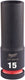 Milwaukee accessoires shockwave krachtdop 1 2 lang 15 mm | 1 stuk - 4932480333