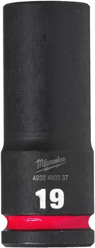 Milwaukee accessoires shockwave krachtdop 1 2 lang 19 mm | 1 stuk - 4932480337