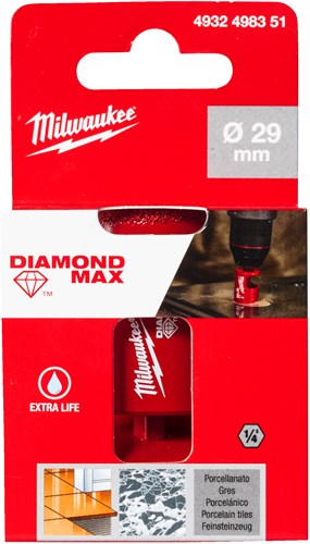 Load image into Gallery viewer, Milwaukee accessoires milwaukee boren | diamond max™ | 1 4 nat droog | 29 mm 1 4 hex - 4932498351
