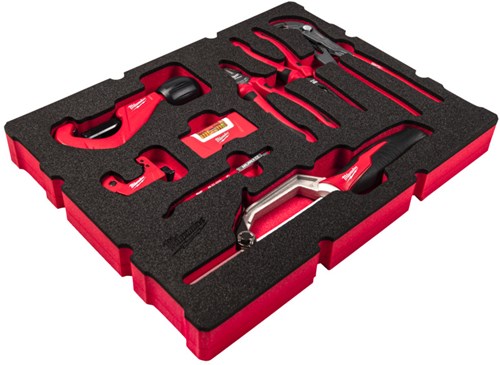 Load image into Gallery viewer, Milwaukee foam inlay geschikt voor alle packout™ gereedschapskoffers met lades voor de loodgieter | 8-delig - 4932493639
