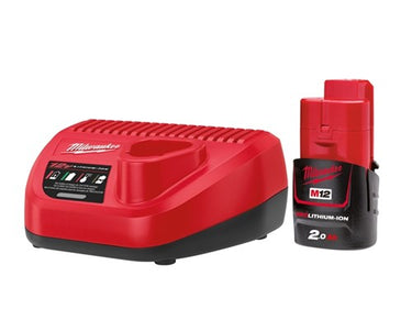 Milwaukee m12nrg-201 kit | 12v 2,0ah accu + lader - 4933451900
