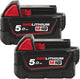 Milwaukee m18 b52 m18 accu pack, 2 x 5,0ah, gratis m12 b2 - 4932451242
