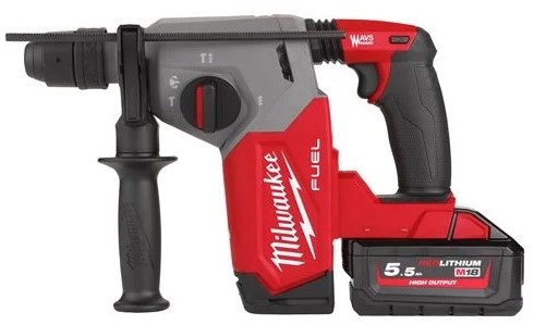 Milwaukee m18 fhx-552x | sds-plus accu-boorhamer | 4-standen | 26 mm | met fixtec (2x 5.5ah accu) - 4933478889