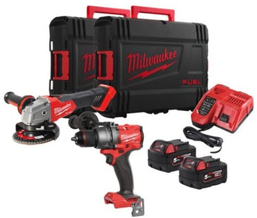 Milwaukee m18 fpp2e3-502x | m18 fuel™ accu gereedschapsset 2-kit (m18fpd3, fsag125x (2x 5.0ah accu + lader in hd box) - 4933492516