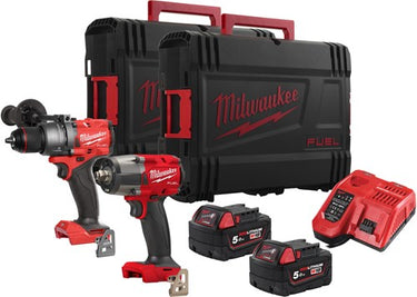 Milwaukee m18 fpp2f3-502x | m18 fuel™ accu gereedschapsset 2-kit (m18fpd3, fmtiw2f12 (2x 5.0ah accu + lader in hd box) - 4933492518