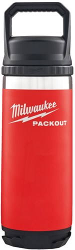 Milwaukee packout™ 532 ml fles met deksel rood - 4932493991