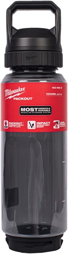 Load image into Gallery viewer, Milwaukee packout™ plastic fles met drinkdop | 1005 ml | zwart - 4932498640
