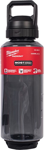 Milwaukee packout™ plastic fles met drinkdop | 1420 ml | zwart - 4932498641