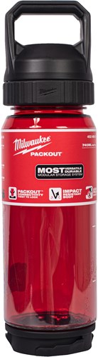 Load image into Gallery viewer, Milwaukee packout™ plastic fles met drinkdop | 740 ml | rood - 4932498636
