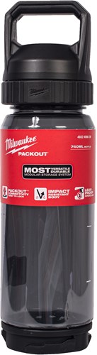 Load image into Gallery viewer, Milwaukee packout™ plastic fles met drinkdop | 740 ml | zwart - 4932498639
