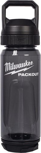Load image into Gallery viewer, Milwaukee packout™ plastic fles met drinkdop | 740 ml | zwart - 4932498639
