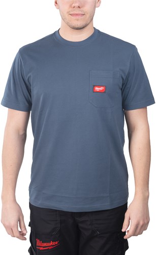 Milwaukee wt ss blu l t-shirt work short sleeve blue l - 4932493015
