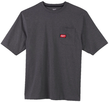 Milwaukee wtssgr xl t-shirt work short sleeve grey xl - 4932493011
