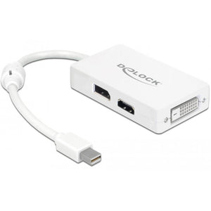 Delock mini displayport naar displayport hdmi dvi adapter (wit)