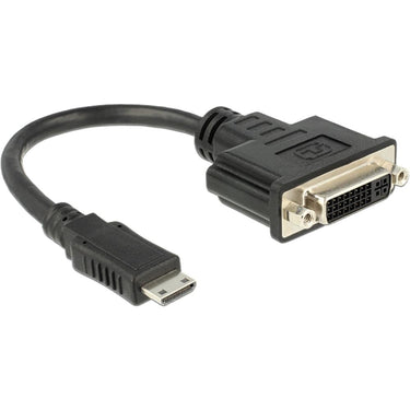 Delock mini hdmi > dvi-d adapter (zwart, 0,2 meter)