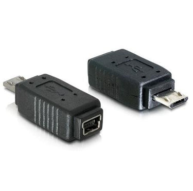Delock adapter usb 2.0, micro-b > mini-b (zwart, 65063)