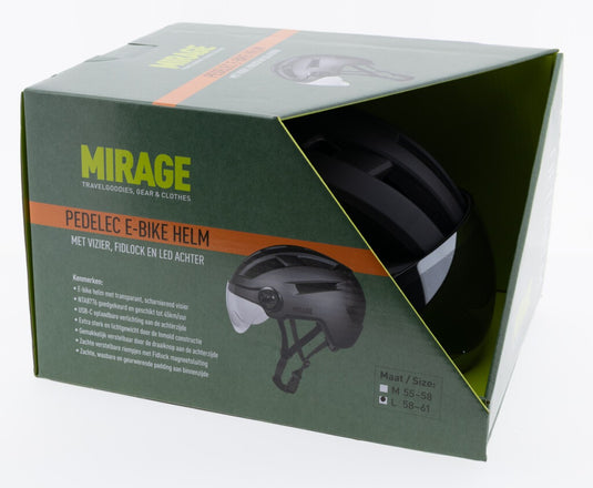 Buzaglo mirage urban helm speed pedelec led 58-61cm mat zwart