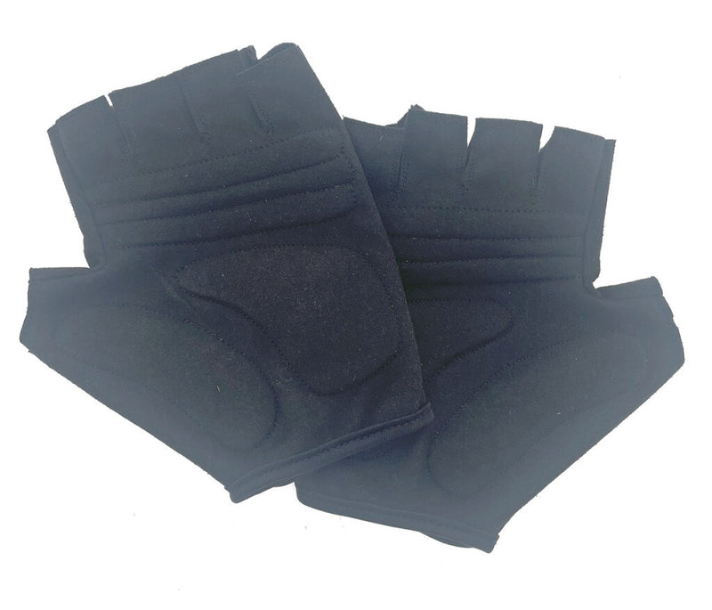 Load image into Gallery viewer, Mirage Lycra handschoen maat s gel zwart korte vinger op kaart
