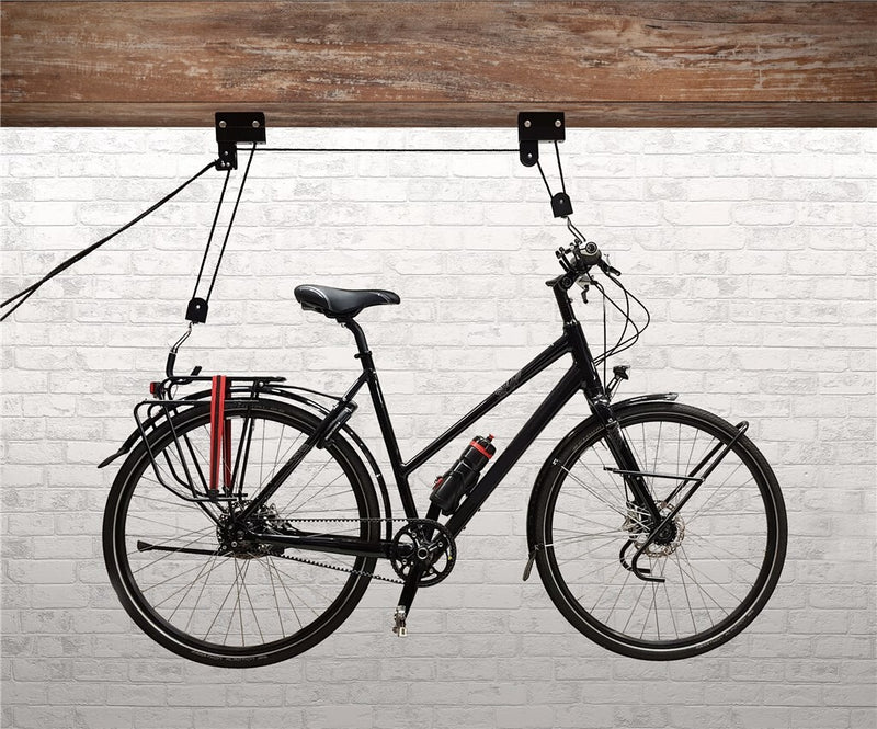 Load image into Gallery viewer, fietslift Superlifter 57kg staal zwart 11-delig
