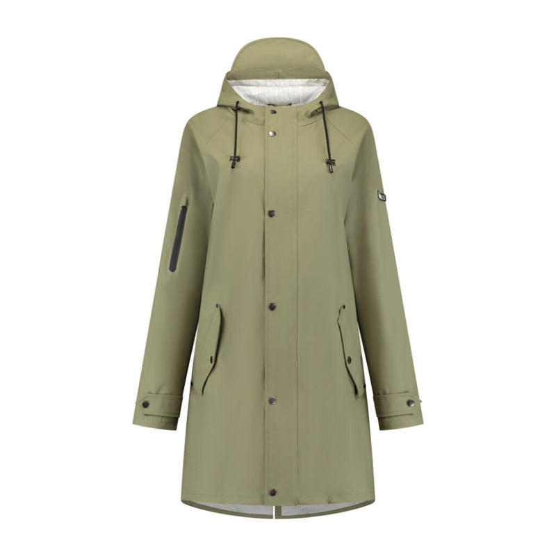 Load image into Gallery viewer, Mirage regenjas rainfall trenchcoat - maat l - gemaakt van polyester soft touch - olive green
