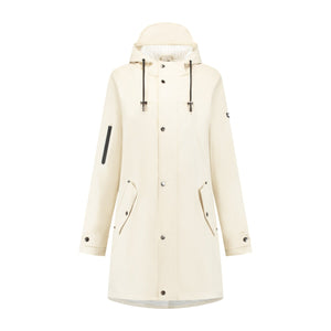 Mirage regenjas rainfall trenchcoat - maat s - gemaakt van polyester soft touch - off white