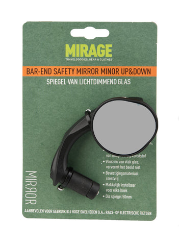 Mirage mirror up&amp;down bar-end left or right black on card