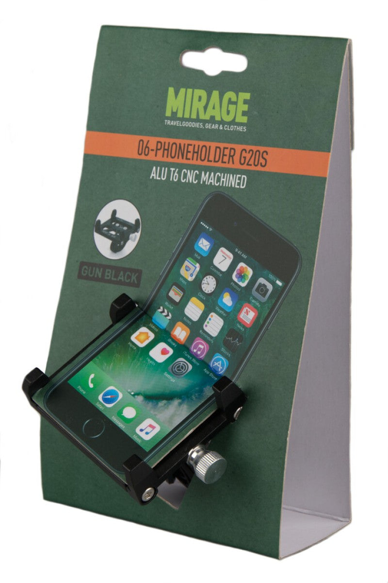 Load image into Gallery viewer, Telefoonhouder Mirage G20 aluminium - zwart
