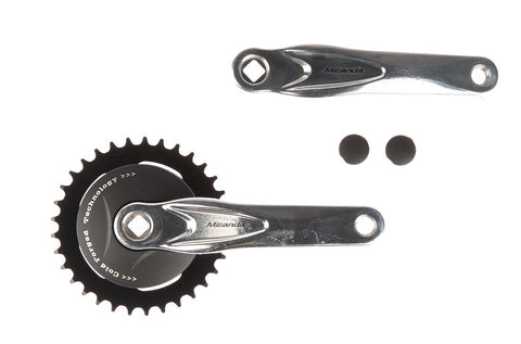 Miranda alfa 1 crankset with disc 95mm 33 teeth polished black 572333