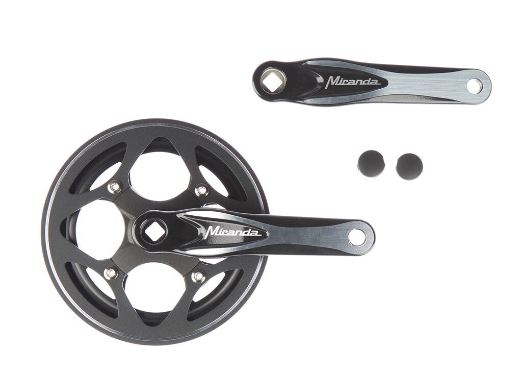 Miranda crankset 44 teeth 3/32-1/8 black/silver beta with chainring