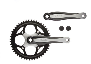 Miranda  beta 1+ crankstel 48t 3 32“ verwisselbaar, zwart zilver