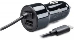Afbeelding laden in galerijviewer, Enzo mobilize usb autolader dual 4800ma + lightning kabel zwart 1m - 9540126
