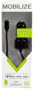 Afbeelding laden in galerijviewer, Enzo mobilize usb autolader dual 4800ma + lightning kabel zwart 1m - 9540126
