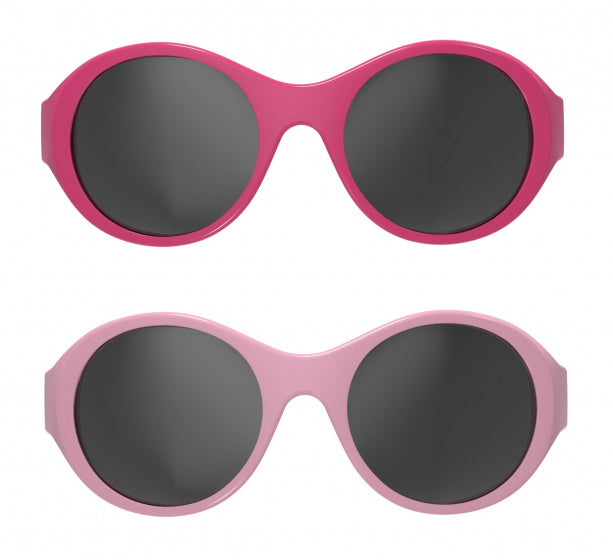 Load image into Gallery viewer, Mokki Click Change kinderzonnebril 0-2 jaar roze 2 stuks
