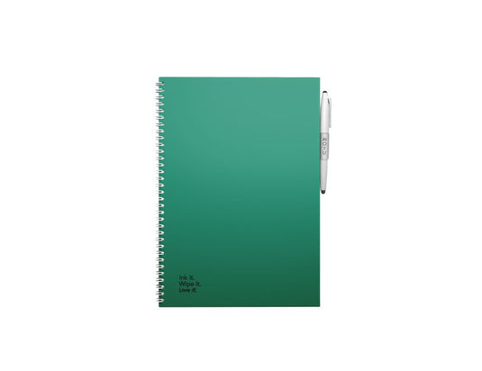 Moyu uitwisbaar notitieboek - hardcover a4 - forest green