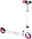 Muuwmi 2-wiel Kinderstep Opvouwbaar Voetrem Wit Roze