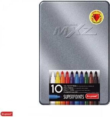 Bruynzeel - 10 mxz viltstiften superpoints in blik