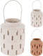 Cosydecor lantaarn dolomite met metalen handvat ã˜10xh17cm